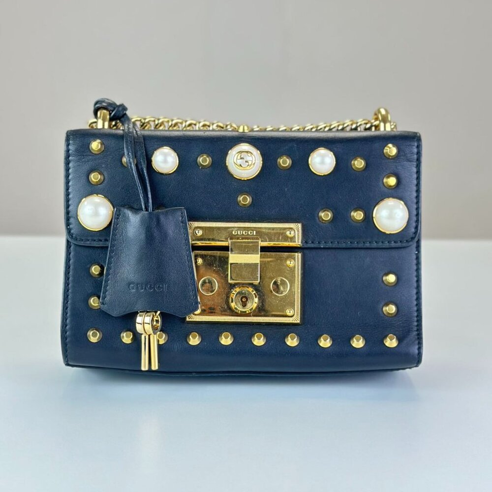 Gucci Black Leather Small Padlock Shoulder Bag